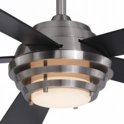 Brand new 😀 Patriot Lighting™ Kyoto 52" Brushed Nickel Indoor Integrated LED Ceiling Fan ⌛ -Patriot Light Store 3550733 Alt1