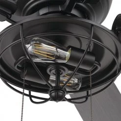 Flash Sale ⭐ Patriot Lighting™ Annetta 52" Matte Black LED Indoor/Outdoor Ceiling Fan 😍 -Patriot Light Store 3550748 20778 Lightkit Closeup