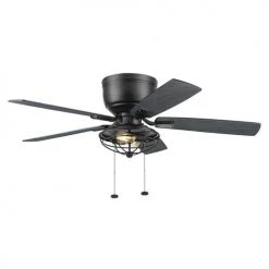 Flash Sale ⭐ Patriot Lighting™ Annetta 52" Matte Black LED Indoor/Outdoor Ceiling Fan 😍 -Patriot Light Store 3550748 20778 Persp2 LightOn A