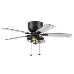 Flash Sale ⭐ Patriot Lighting™ Annetta 52" Matte Black LED Indoor/Outdoor Ceiling Fan 😍 -Patriot Light Store 3550748 20778 Persp2 LightOn B