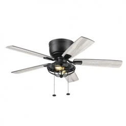 Flash Sale ⭐ Patriot Lighting™ Annetta 52" Matte Black LED Indoor/Outdoor Ceiling Fan 😍 -Patriot Light Store 3550748 20778 Persp3 LightOn B