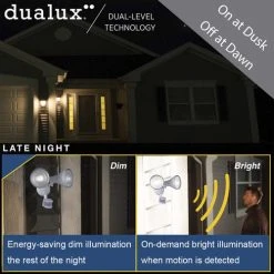 Best Sale 🧨 Patriot Lighting® Dualux White Dual Head Motion Sensor Outdoor Security Flood Light 🔔 -Patriot Light Store 356 9227 IU NEW