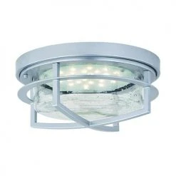 Budget 🔥 Patriot Lighting® Uptown Painted Satin Nickel LED Outdoor Flush Mount Ceiling Light ⭐