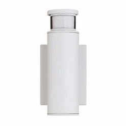 Cheapest ❤️ Patriot Lighting® Dualux Cylinder Textured White Motion Sensor Integrated LED Outdoor Security Wall Light 😀 -Patriot Light Store 356 9943 FG