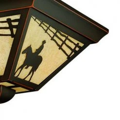 Best Pirce ⭐ Patriot Lighting® Cowboy Burnished Bronze 3-Light Flush Mount Ceiling Light 😀 -Patriot Light Store 356 9945 FG