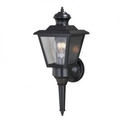 Promo ⭐ Patriot Lighting® Dualux Brookline III Black Motion Sensor Outdoor Security Wall Light 🥰