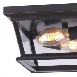 Coupon 😀 Patriot Lighting® Holliday Oil-Rubbed Bronze 2-Light Outdoor Flush Mount Ceiling Light 🧨 -Patriot Light Store 3561127 DETAIL