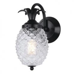 Best deal 🎁 Patriot Lighting® Pineapple Matte Black Outdoor Wall Light ✨