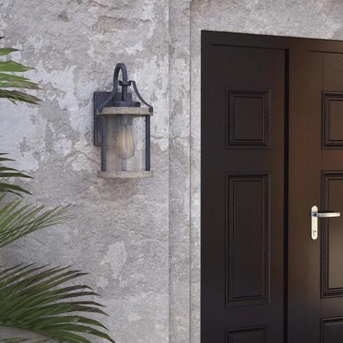 Promo ✨ Patriot Lighting® Elegant Home Brooklyn Natural Iron & Distressed Faux Wood Outdoor Wall Light 🔔 8 Promo ✨ Patriot Lighting® Elegant Home Brooklyn Natural Iron & Distressed Faux Wood Outdoor Wall Light 🔔 - Image 6