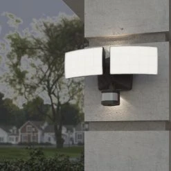 Cheap ⭐ Patriot Lighting® Dualux Bronze LED Dual Head Motion Sensor Outdoor Security Flood Light ⌛ -Patriot Light Store 3569430 Alt8