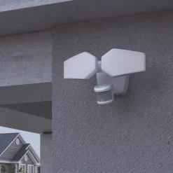 Brand new 🎁 Patriot Lighting® Dualux White LED Dual Head Motion Sensor Link Outdoor Security Flood Light 👏 -Patriot Light Store 3569448 Alt8