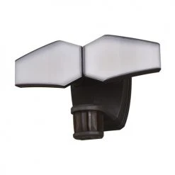 Brand new 👍 Patriot Lighting® Dualux Bronze LED Dual Head Motion Sensor Link Outdoor Security Flood Light 🔥 -Patriot Light Store 3569449 Alt2