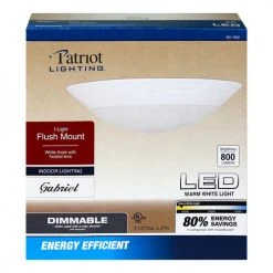 Cheap ⌛ Patriot Lighting® Gabriel White Integrated LED Flush Mount Ceiling Light 🧨 -Patriot Light Store 73999 PAT pack NEW