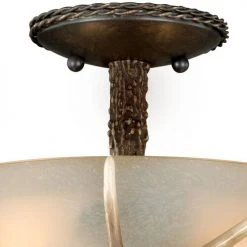 Brand new 😀 Patriot Lighting® Yoho Black Walnut Antler Semi-Flush Mount Ceiling Light ✨ 7 Brand new 😀 Patriot Lighting® Yoho Black Walnut Antler Semi-Flush Mount Ceiling Light ✨ -Patriot Light Store C0014 1