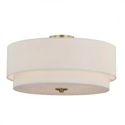 Discount ✔️ Patriot Lighting® Burnaby Matte Brass 4 Light Semi-Flush Mount Ceiling Light ⌛