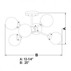 Cheap 👏 Patriot Lighting® Orbit Oil Rubbed Bronze 6 Light Semi-Flush Mount Ceiling Light ✨ -Patriot Light Store C0132 DWG