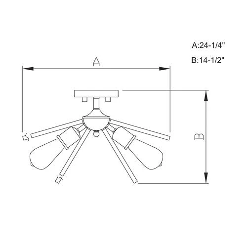 New 🔔 Patriot Lighting® Estelle Nautral Brass 6 Light Semi-Flush Mount Ceiling Light ✔️ 7 New 🔔 Patriot Lighting® Estelle Nautral Brass 6 Light Semi-Flush Mount Ceiling Light ✔️ - Image 5