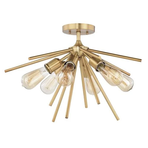 New 🔔 Patriot Lighting® Estelle Nautral Brass 6 Light Semi-Flush Mount Ceiling Light ✔️ 3 New 🔔 Patriot Lighting® Estelle Nautral Brass 6 Light Semi-Flush Mount Ceiling Light ✔️