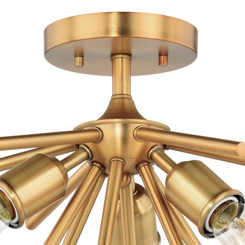 Buy 😀 Patriot Lighting® Estelle Nautral Brass 3 Light Semi-Flush Mount Ceiling Light 🎉 4 Buy 😀 Patriot Lighting® Estelle Nautral Brass 3 Light Semi-Flush Mount Ceiling Light 🎉 - Image 2
