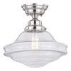 Best Sale ⭐ Patriot Lighting® Huntley Satin Nickel Semi-Flush Mount Ceiling Light 👍 -Patriot Light Store C0197