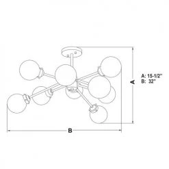 Promo 🎉 Patriot Lighting® Orbit Oil Rubbed Bronze 9 Light Semi-Flush Mount Ceiling Light 🔔 -Patriot Light Store C0239 DWG