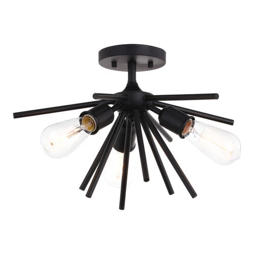 Discount ⭐ Patriot Lighting® Estelle Matte Black 3 Light Semi-Flush Mount Ceiling Light ✔️ 3 Discount ⭐ Patriot Lighting® Estelle Matte Black 3 Light Semi-Flush Mount Ceiling Light ✔️
