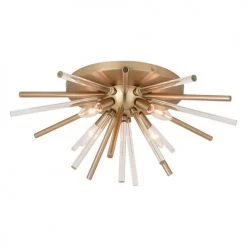 Outlet 🔥 Patriot Lighting® Aria Natural Brass Flush Mount Ceiling Light 👍