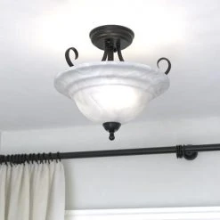 Brand new ⌛ Patriot Lighting® Babylon Oil Burnished Bronze Semi-Flush Mount Ceiling Light 💯 -Patriot Light Store CF65353OBB L2