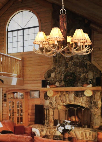 Promo ✔️ Patriot Lighting® Lodge Noachian Stone 6 Light Chandelier 😉 4 Promo ✔️ Patriot Lighting® Lodge Noachian Stone 6 Light Chandelier 😉 - Image 2