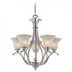 Buy 🌟 Patriot Lighting® Monrovia Brushed Nickel 5 Light Chandelier 🎁