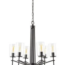 Coupon 🛒 Patriot Lighting® Nolie 6-Light Matte Black Chandelier 🎉