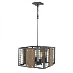 Best Pirce ✨ Patriot Lighting® Elegant Home Finn III Black Rustic Wood Cage Pendant 🎉 -Patriot Light Store FinnIII 2