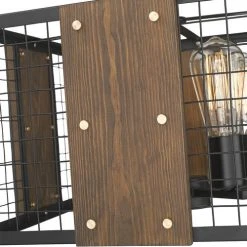 Best Pirce ✨ Patriot Lighting® Elegant Home Finn III Black Rustic Wood Cage Pendant 🎉 -Patriot Light Store FinnIII 5