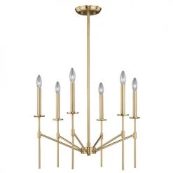 Wholesale 🎁 Patriot Lighting® Kedzie Natural Brass 6 Light Chandelier 😀