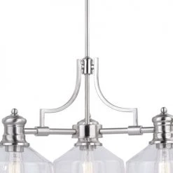 Budget 👏 Patriot Lighting® Beloit Satin Nickel 3 Light Chandelier 😉 -Patriot Light Store H0220 2