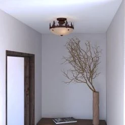 Best Sale 💯 Patriot Lighting® Yosemite Burnished Bronze 2 Light Semi-Flush Mount Ceiling Light 😍 -Patriot Light Store LK55512BBZ C L1