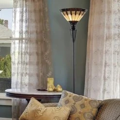 Flash Sale ⌛ Patriot Lighting® Denman Tiffany Style Torchiere Lamp ⭐ 5 Flash Sale ⌛ Patriot Lighting® Denman Tiffany Style Torchiere Lamp ⭐ -Patriot Light Store M12212 Lifestyle