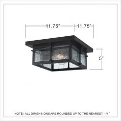 Budget 🎉 Patriot Lighting® Wren Matte Black 2-Light Outdoor Flush Mount Ceiling Light 🔥 -Patriot Light Store MND2523E DIM