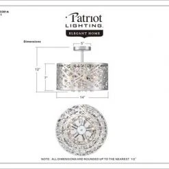 Hot Sale 😉 Patriot Lighting® Elegant Home Braylen Chrome 5-Light Semi-Flush Mount Ceiling Light 🧨 11 Hot Sale 😉 Patriot Lighting® Elegant Home Braylen Chrome 5-Light Semi-Flush Mount Ceiling Light 🧨 -Patriot Light Store MND3381Adimensionimage