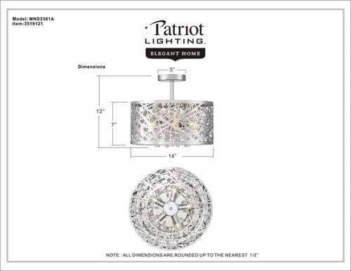Hot Sale 😉 Patriot Lighting® Elegant Home Braylen Chrome 5-Light Semi-Flush Mount Ceiling Light 🧨 7 Hot Sale 😉 Patriot Lighting® Elegant Home Braylen Chrome 5-Light Semi-Flush Mount Ceiling Light 🧨 - Image 5