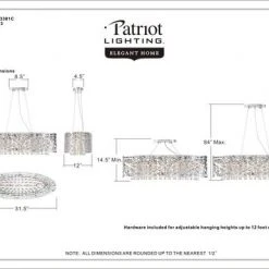 Best deal ✨ Patriot Lighting® Elegant Home Braylen Chrome 7 Light Island Light 🤩 -Patriot Light Store MND3381Cdimensionimage
