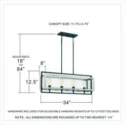 Buy ⌛ Patriot Lighting Elegant Home Patriot Lighting® Elegant Home Bastein Black 4 Light Island Light ✨ -Patriot Light Store MND4155B DIM