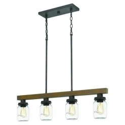 New ❤️ Patriot Lighting® Wheland Matte Black 4-Light Island Light 👏