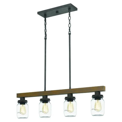 New ❤️ Patriot Lighting® Wheland Matte Black 4-Light Island Light 👏 3 New ❤️ Patriot Lighting® Wheland Matte Black 4-Light Island Light 👏