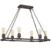 Hot Sale 🛒 Patriot Lighting® Elegant Home Pipper Matte Black 6 Light Island Light ✔️ -Patriot Light Store MND4313A1