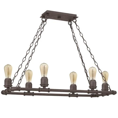 Hot Sale 🛒 Patriot Lighting® Elegant Home Pipper Matte Black 6 Light Island Light ✔️ 4 Hot Sale 🛒 Patriot Lighting® Elegant Home Pipper Matte Black 6 Light Island Light ✔️ - Image 2