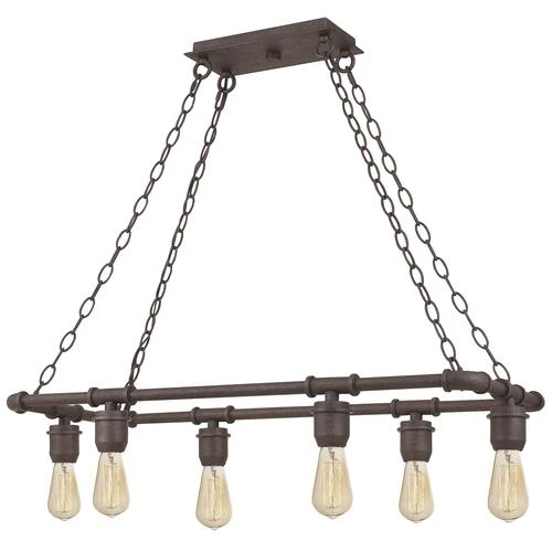 Hot Sale 🛒 Patriot Lighting® Elegant Home Pipper Matte Black 6 Light Island Light ✔️ 8 Hot Sale 🛒 Patriot Lighting® Elegant Home Pipper Matte Black 6 Light Island Light ✔️ - Image 6