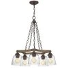 Best Sale 😀 Patriot Lighting® Elegant Home Astaria 5-Light Matte Black & Faux Wood Chandelier 🎉 -Patriot Light Store MND4326A