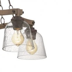 Best Sale 😀 Patriot Lighting® Elegant Home Astaria 5-Light Matte Black & Faux Wood Chandelier 🎉 -Patriot Light Store MND4326A 5