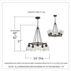 Best Sale 😀 Patriot Lighting® Elegant Home Astaria 5-Light Matte Black & Faux Wood Chandelier 🎉 -Patriot Light Store MND4326A DIM